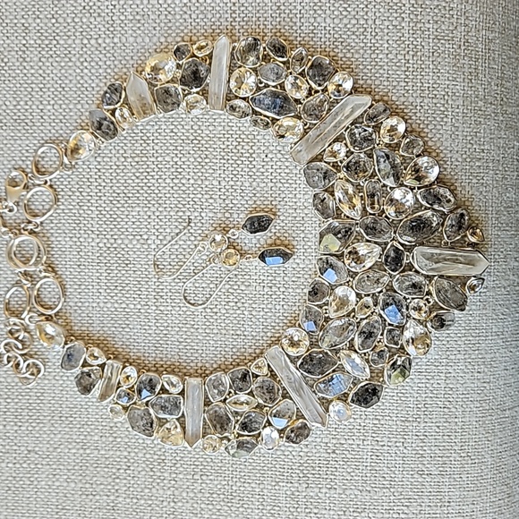 Artistry Of India Rutilated Black Quartz, White Quartz & White Crystal Necklace - Picture 8 of 16